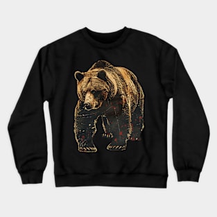 Heartfelt Grizzly Bear Wanderlust Stories Crewneck Sweatshirt
